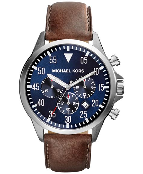 michael kors gage chronograph men's leather watch|Oversized Gage Leather and Two.